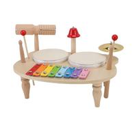 POENVFPO Wooden Music Percussion Toy, 12-Piece Musical Set, Educational Instrument for Toddlers Ages 3-6, Social Interaction, Montessori Learning, Composite Wood Construction, Iron