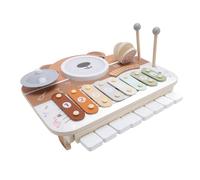 POENVFPO Wooden Music Percussion Toy, Hand-Eye Coordination Trainer, Family Music Game Hub, Multi-Instrument Exploration for Toddlers 2,3,4,5,6, with Castanet and Mallets, Learning Set