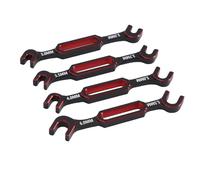 POENVFPO Wrench Set, Aluminum Alloy 4 Pcs Portable RC Repair Tool for Turnbuckle Nut Ball Joint Removal 3.0 to 6.0mm for Crawler Cars and Drones (Red)