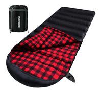 POEPORE Oversized Sleeping Bag Cotton Flannel XXL Cold Weather 0 Degree Winter Sleeping Bag for Adults 3-4 Season Camping Zero Degree Big and Tall with Compression Sack