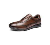 Poerkan Men's Lightweight Business Sneakers - Arch Support, Odor-Resistant & Anti-Fatigue for All-Day Walking | Physical Therapist Recommended Brown