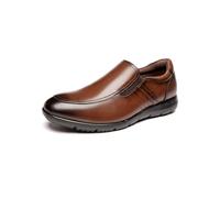 Poerkan Men's Ultra-Light Slip-On Business Loafers - Anti-Odor Arch Support Sneakers Brown