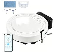 Poeruse 4000Pa Robot Vacuum Cleaner, Robotic Vacuum, 2 in 1 Vacuum and Mop Robotic Vacuum with Lidar Navigation, Compatible with Alexa/APP/2.4G Wi-Fi/Voice Control, Slim 7.5cm Height