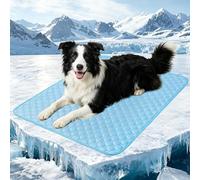 Poeruse Dog Cooling Mat, Pet Cooling Pad, self Cooling pet mat 100x70cm, Ice Silk Cool Mats for Dogs Cats Bed Mattress Pad