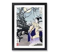 Poet Under a Full-Moon by Tsukioka Yoshitoshi Framed Print | A2 Black Framed Wall Art | Ready to Hang | Modern Space Picture | Living Room Bedroom Lounge Office