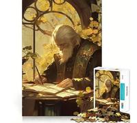 Poet Writing Poem 1000 Piece Jigsaw Puzzle for Adults Smart Reason Toy Home Enjoy Sharp Edge Santa Wish Item (50x75cm)