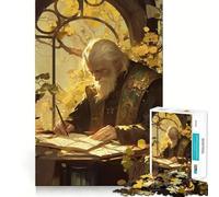Poet Writing Poem 1000 Piece Jigsaw Puzzles for Adults Smart Reason Toy Quiet Fun Smooth Edge Festival Gift (38x26cm)