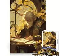 Poet Writing Poem 1000 Piece Jigsaw Puzzles for Adults Smart Reason Toy Quiet Fun Smooth Edge Festival Gift (38x26cm)