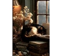 Poetcore Cat Journal - A Dreamy Cottagecore Aesthetic Notebook for Writers, Poets & Daydreamers: Cozy Sleeping Cat Cover with Dried Flowers and ... 6x9 Inches - Ex Libris Bookplate & Index