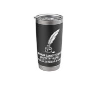 Poetcore Literary Cat and Quill Design Stainless Steel Insulated Tumbler