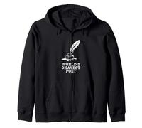 Poetcore - World's Okayest Poet Witty Literary Zip Hoodie