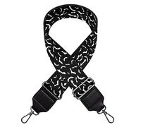 Poetesant Halloween Handbag Strap Canvas Purse Strap Colorful Bat Black Shoulder Strap Multicolor Bats Replacement Strap, Halloween Bats, One Size