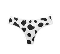 Poetesant Pocket Pet Thong for Women Cute Cat Low Waist Underwear Panties 3D Print Cat Seamless Sexy T-Back Thong, Cow Print, XL