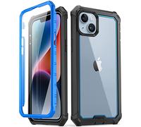 Poetic Guardian Case Compatible with iPhone 14 6.1 inch [6FT Mil-Grade Drop Tested], Full-Body Hybrid Shockproof Protective Rugged Clear Cover Case with Built-in Screen Protector, Blue/Clear
