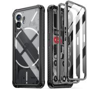 Poetic Guardian Case Compatible with Nothing Phone 2 6.7 Inch [20 FT Mil-Grade Drop Tested], Full-Body Hybrid Shockproof Bumper Cover Case with Built-in Screen Protector, Black/Clear