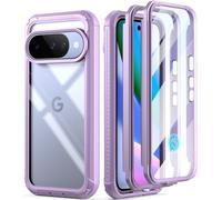 Poetic Guardian Case for Google Pixel 10/10 Pro 5G, Built-in Screen Protector [Work with Fingerprint ID], [2 Front Frame] [Wireless Charge] Full Body Shockproof Rugged Clear Cover Case, Purple/Clear