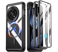 Poetic Guardian Case for OnePlus 13 5G, Built-in Screen Protector [Work with Fingerprint ID], [2 Front Frame] Full Body Shockproof Rugged Clear Cover Case, Black/Clear