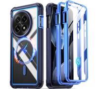 Poetic Guardian Case for OnePlus 13 5G, Built-in Screen Protector [Work with Fingerprint ID], [2 Front Frame] Full Body Shockproof Rugged Clear Cover Case, Blue/Clear