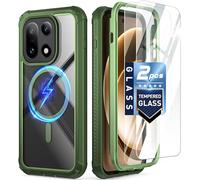 Poetic Guardian Case for OnePlus 15 5G, | Magsafe Compatible |2 Tempered Glass Screen Protector | Work with Fingerprint ID |, Full Body Shockproof Rugged Clear Cover Case, Greeen/Clear