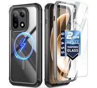 Poetic Guardian Case for OnePlus 15 5G, | Magsafe Compatible |2 Tempered Glass Screen Protector | Work with Fingerprint ID |, Full Body Shockproof Rugged Clear Cover Case, Black/Clear