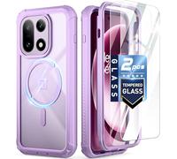 Poetic Guardian Case for OnePlus 15 5G, | Magsafe Compatible |2 Tempered Glass Screen Protector | Work with Fingerprint ID |, Full Body Shockproof Rugged Clear Cover Case, Purple/Clear