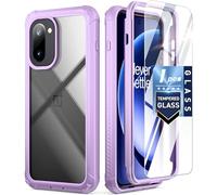Poetic Guardian Case for OnePlus 15R 5G, 20FT Mil-Grade Drop Tested | Tempered Glass Screen Protector, Full Body Shockproof Rugged Clear Cover Case, Purple/Clear