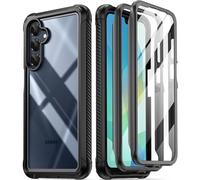 Poetic Guardian Case for Samsung Galaxy A16 4G/5G, [2 Front Frame] [20 FT Mil-Grade Drop Tested] Full-Body Hybrid Shockproof Cover with Built-in Screen Protector, Black/Clear