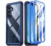 Poetic Guardian Case for Samsung Galaxy A16 4G/5G, [2 Front Frame] [20 FT Mil-Grade Drop Tested] Full-Body Hybrid Shockproof Cover with Built-in Screen Protector, Blue/Clear