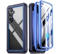 Poetic Guardian Case for Samsung Galaxy S23 FE 5G [20 FT Mil-Grade Drop Tested], Built-in Screen Protector [Work with Fingerprint ID],Full Body Shockproof Bumper Cover [Update Version], Blue/Clear