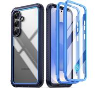 Poetic Guardian Case for Samsung Galaxy S25 5G 6.2 "(2025) [20 FT Mil-Grade Drop Tested], Built-in Screen Protector [Work with Fingerprint ID], Full Body Rugged Shockproof Case, Blue/Clear