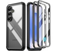 Poetic Guardian Case for Samsung Galaxy S25+ Plus 5G 6.7 "(2025) [20 FT Mil-Grade Drop Tested], Built-in Screen Protector [Work with Fingerprint ID], Full Body Rugged Shockproof Case, Black/Clear