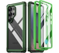 Poetic Guardian Case for Samsung Galaxy S25 Ultra 5G 6.9" (2025) [20 FT Mil-Grade Drop Tested], Built-in Screen Protector [Work with Fingerprint ID], Full Body Rugged Shockproof Case, Green/Clear