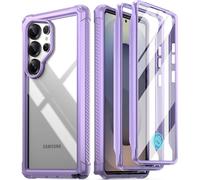 Poetic Guardian Case for Samsung Galaxy S25 Ultra 5G 6.9" (2025) [20 FT Mil-Grade Drop Tested], Built-in Screen Protector [Work with Fingerprint ID], Full Body Rugged Shockproof Case, Purple/Clear