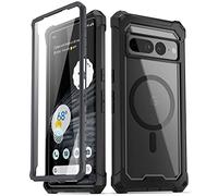 Poetic Guardian MagPro Case Compatible with Pixel 7 Pro,[Compatible with MagSafe], Built-in Screen Protector Work with Fingerprint ID, Full Body Hybrid Shockproof Protective Rugged Case, Black/Clear