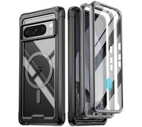 Poetic Guardian MagPro Case Compatible with Pixel 8 Pro 5G,[Compatible with MagSafe] Built-in Screen Protector Work with Fingerprint ID, Full Body Shockproof Rugged Clear Cover Case, Black/Clear