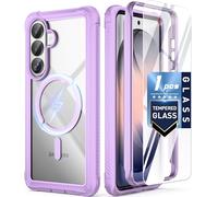 Poetic Guardian MagPro Case for Galaxy S26+ Plus 6.7", MagSafe Compatible | 20FT Mil-Grade Drop Tested | 1 Tempered Glass Screen Protector, Full Body Shockproof Phone Case for S26 Plus, Purple/Clear