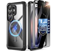 POETIC Guardian MagPro Case for Galaxy S26 Ultra 6.9", MagSafe Compatible | 20FT Mil-Grade Drop Tested | 1 Privacy Tempered Glass Screen Protector, Full Body Shockproof Case for S26 Ultra, Black/Clear