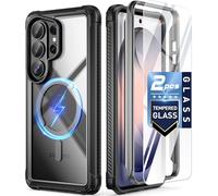 Poetic Guardian MagPro Case for Galaxy S26 Ultra 6.9", MagSafe Compatible | 20FT Mil-Grade Drop Tested | 2 Tempered Glass Screen Protector, Full Body Shockproof Phone Case for S26 Ultra, Black/Clear