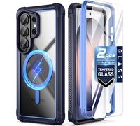 Poetic Guardian MagPro Case for Galaxy S26 Ultra 6.9", MagSafe Compatible | 20FT Mil-Grade Drop Tested | 2 Tempered Glass Screen Protector, Full Body Shockproof Phone Case for S26 Ultra, Blue/Clear
