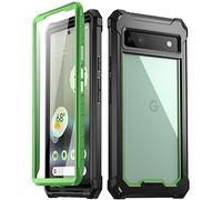 Poetic Guardian Series Case [6FT Mil-Grade Drop Tested] Compatible with Pixel 6A 5G, Built-in Screen Protector Work with Fingerprint ID, Full Body Hybrid Shockproof Rugged Cover Case, Green/Clear