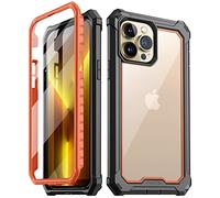 Poetic Guardian Series Case Designed for iPhone 13 Pro Max 6.7 inch, Full-Body Hybrid Shockproof Bumper Cover with Built-in Screen Protector, Orange