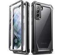 Poetic Guardian Series Case for Samsung Galaxy S21 5G, 6.3 inch, Full-Body Hybrid Shockproof Bumper Clear Cover Case, Built-In-Screen Protector, Black/Clear