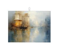 Poetic landscape painting Dish Drying Mat for Kitchen Counter-Absorbent, Non-Slip, Reversible Kitchenware with Prints