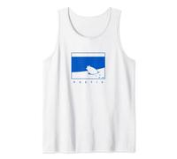 Poetic mood, a pig on the beach minimalist stylized design Tank Top