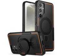 Poetic Neon Case Compatible with Galaxy S24 6.2", [Magnetic Ring Stand] Dual Layer Rugged Slim Shockproof Protective Cover, Black