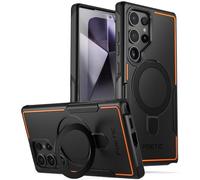 Poetic Neon Case Compatible with Galaxy S24 Ultra 6.8", [Magnetic Ring Stand] Dual Layer Rugged Slim Shockproof Protective Cover, Black