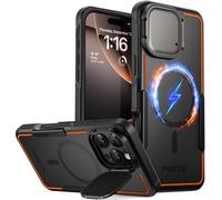 Poetic Neon Case Compatible with iPhone 16 Pro Max, [Built-in Camera Cover Kickstand] [Compatible with MagSafe] Dual Layer Slim Shockproof Protective Cover Black