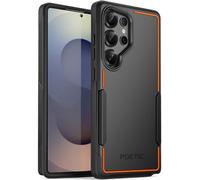 Poetic Neon Case for Samsung Galaxy S25 Ultra 5G, Dual Layer Heavy Duty Rugged Lightweight Slim Shockproof Protective Cover Phone Case, Orange/Black