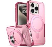 Poetic Neon MagPro Case Compatible with iPhone 15 Pro 5G 6.1 inch,[Compatible with MagSafe] Dual Layer Heavy Duty Tough Rugged Shockproof Protective 2023 New Cover, Magnetic Ring Stand, Pink
