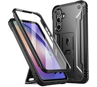 Poetic Revolution Case Compatible with Galaxy A54 5G (2023), Full Body Rugged Shockproof Protective Cover Case with Kickstand, Built-in Screen Protector Work with Fingerprint ID, Black